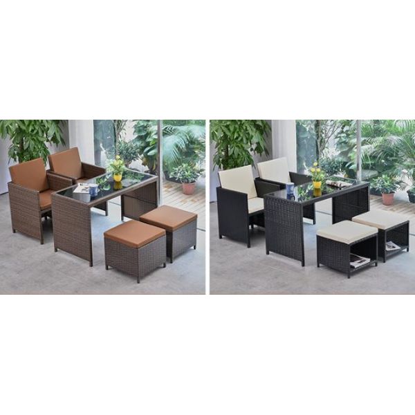 Leisure Modern PE Rattan Chair and table sets Aluminium Outdoor Garden wicker Chair