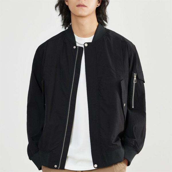 Factory Wholesale Men'S Plain Jacket Custom Logo Printed Baseball Jacket Zipper High Quality Plus Size Jackets for Men