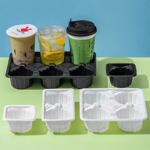 Manufacturer Customized Takeaway Plastic Cup Carrier Tea Coffee Cup Holder