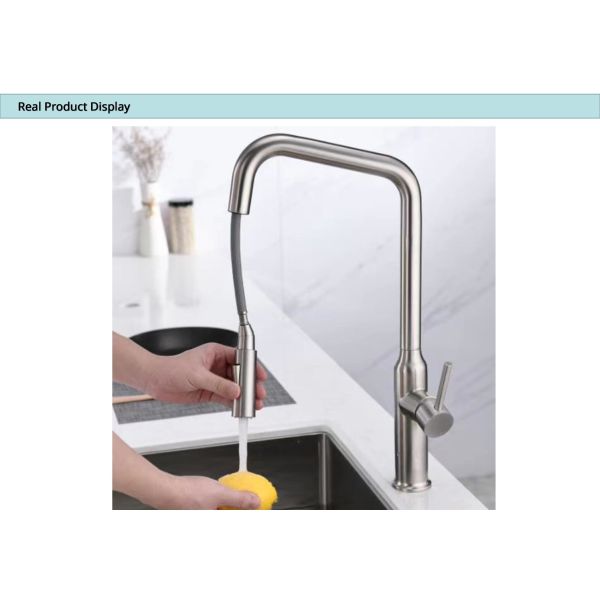 Умный одиночный кран кухни отверстия со смесителем Spout высокой дуги спрейера трубчатым
