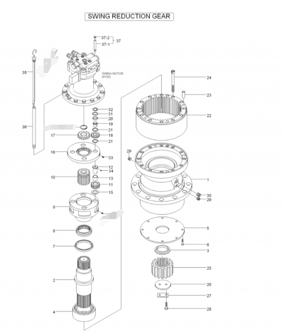 Excavator R250LC-7 Planetary XKAQ-00126 Carrier Assy XKAQ-00121 Swing Gear Parts