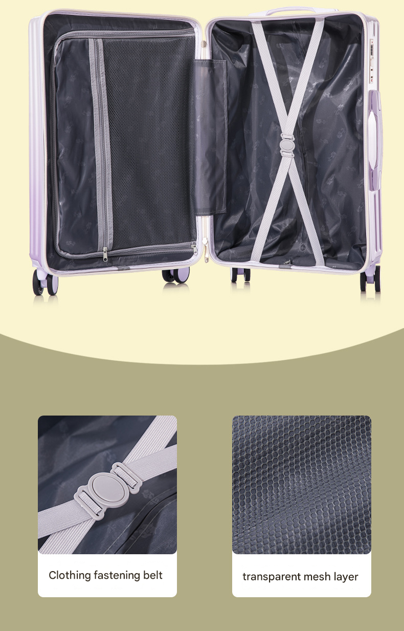 Rainbow Gradient Suitcase with Deluxe Shock-Absorbing Swivel Wheels and High-Quality Zippers for Travel