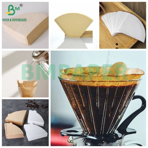 50 grammes 328 mm Ruloir de papier résiduel de filtre à café de qualité alimentaire blanc et brun