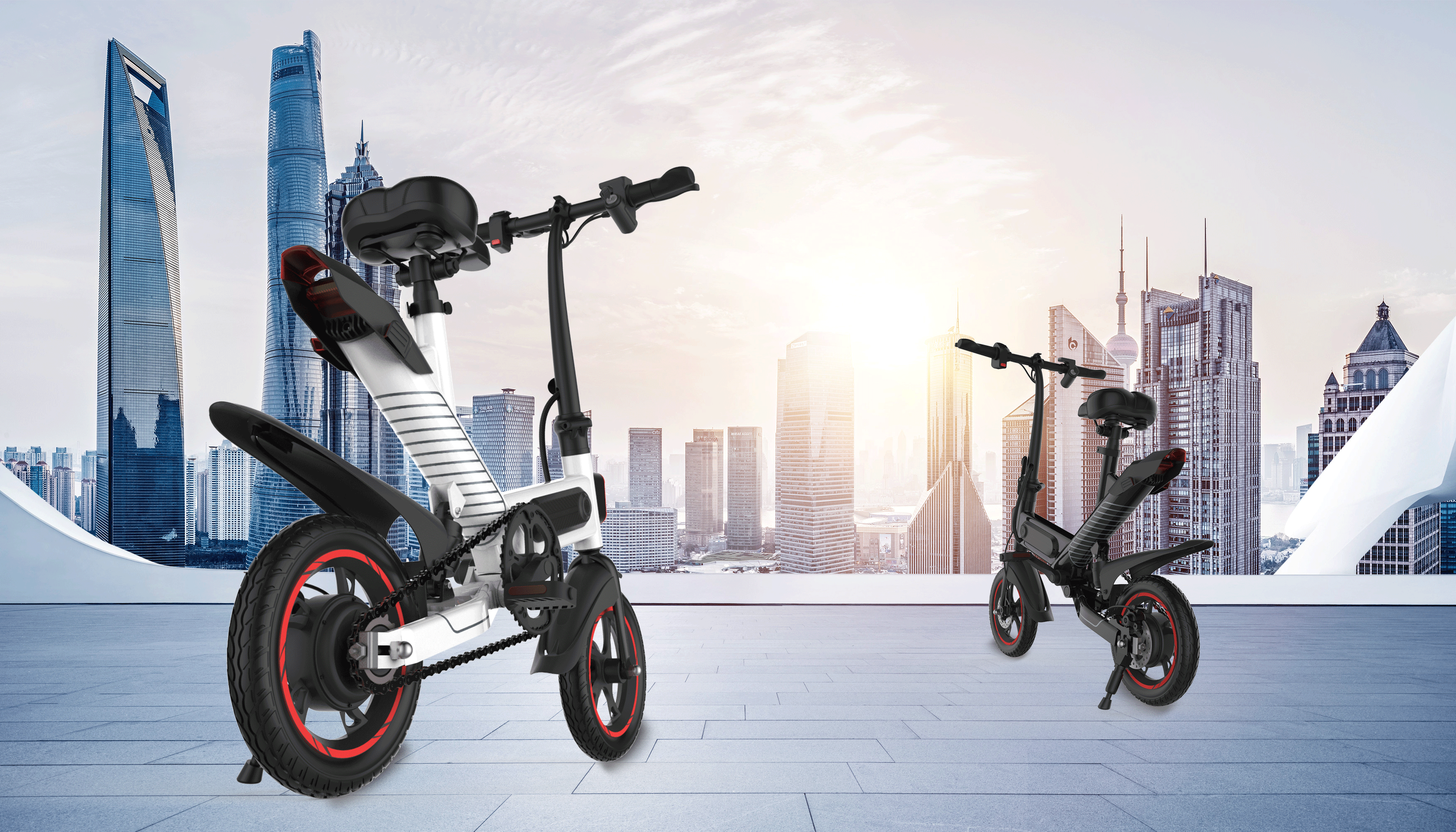 12 Inch Smart Folding Electric Bike Range 60 Kilometers Elegant And Compact