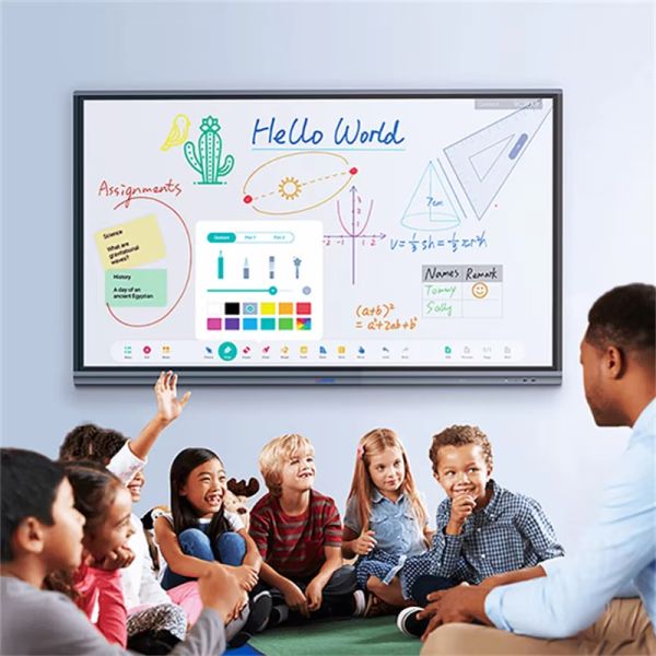 75 Inch 4K HD Interactive Smart Board with 40-50 Touch Points and Dual System