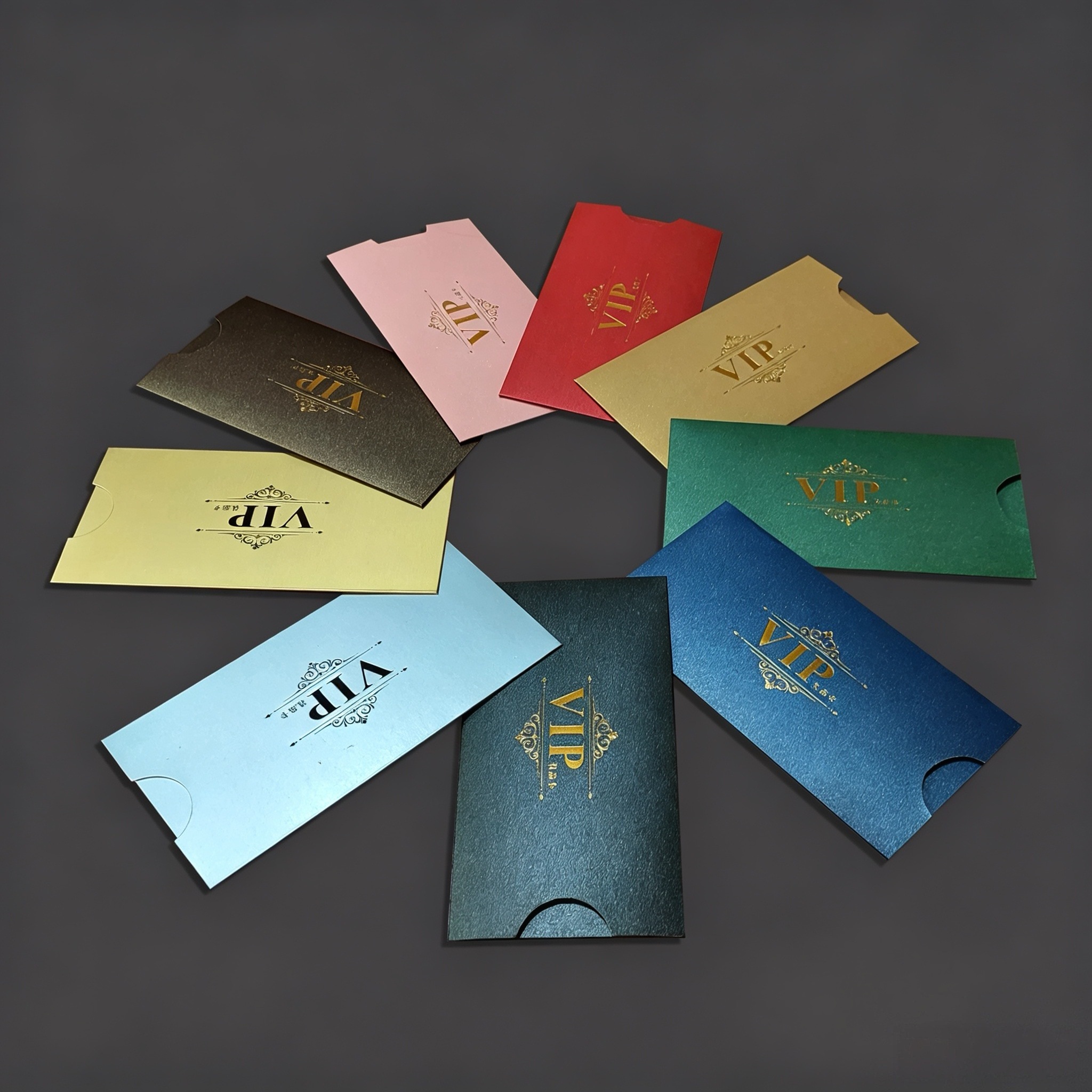 VIP Card Paper Sleeves With Gold Foil Stamping For Hotel Club
