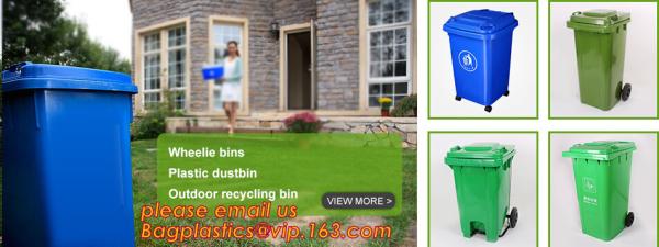 240liter plastic trash bin / waste bin, Eco-Friendly Feature and Outdoor Usage plastic garbage bin with pedal liners