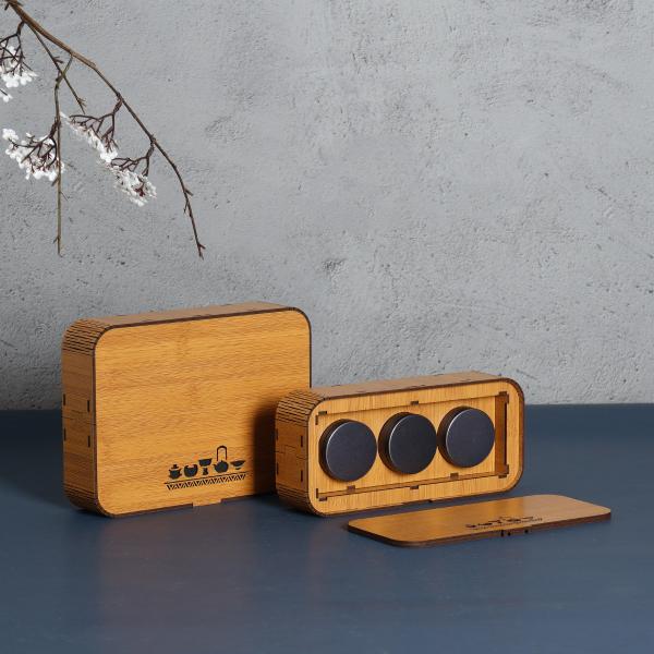 Embossing Glossy Wooden Box Packaging For Tea Bag Storage Thickened