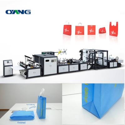 PLC Control Non Woven Box Bag Making Machine For Handle Reusable Bag
