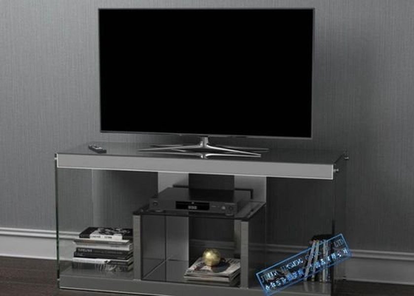 JS-TV01 Super White Mirrored Glass Electric Fireplace TV Stand with Contemporary Mantle Structure
