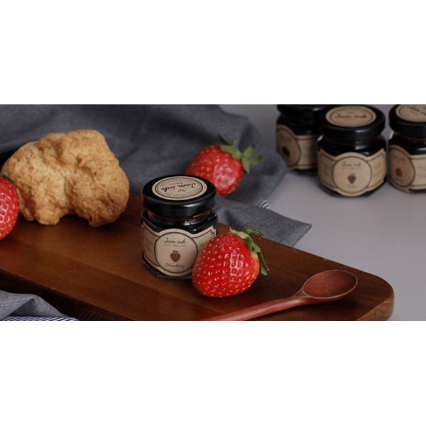 Custom Emboss Food Packaging Sticker Strawberry Jam Jar Label With Logo