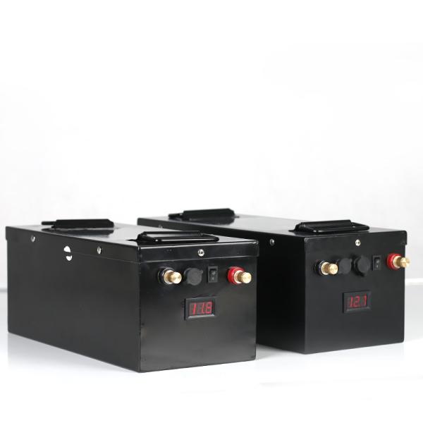 BMS Metal Shell Electric Golf Cart Batteries 12V 100AH Rechargeable Solar Golf Cart Battery