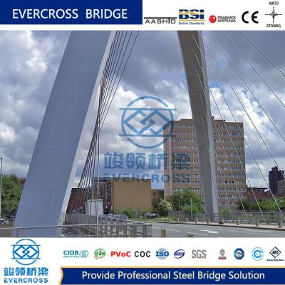 Puente de acero de arco personalizado Puente de acero estructural con superficie pintada