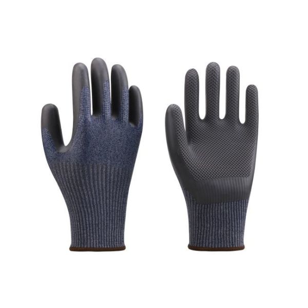 Eco Latex Slip Resistant Safety Gloves with 13 Gauge HPPE Liner for Cut Resistance