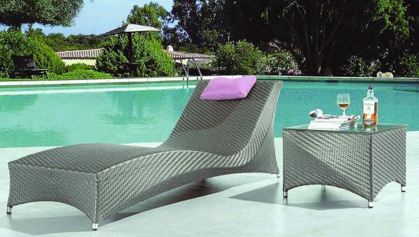 Outdoor rattan chaise lounge chair-3007