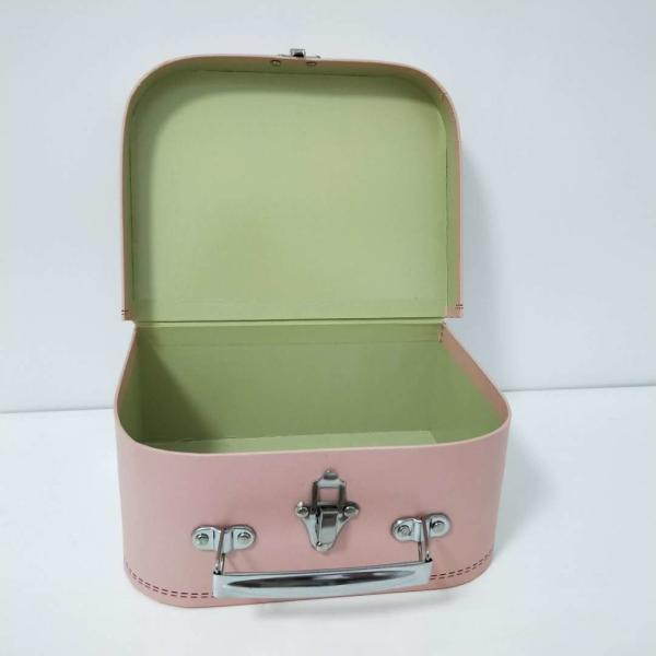 Pink Baby Varnishing Surface Recyclable Featuring Cardboard Suitcase Box