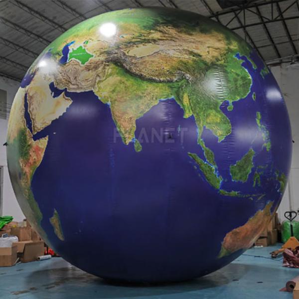 Publicidade Decoração de terra inflável Iluminação de bola de terra Balão planetário com luz LED