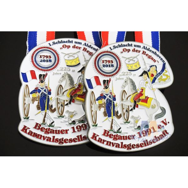 Shiny Gold Carnival Metal Award Medals With Chain / Panton Soft Enamel Colors