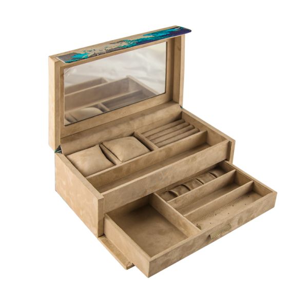 Организатор перемещения украшений MDF деревянный персонализировал случай ювелирных изделий перемещения