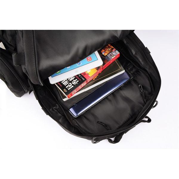 Black Army Backpack / Tactical Hiking Backpacks With 3 Molle Bags