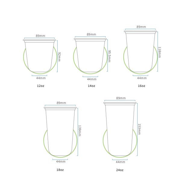 Custom Print Logo Bubble Tea Cup Juice Smoothie Cup 16oz/500ml/24oz/700ml