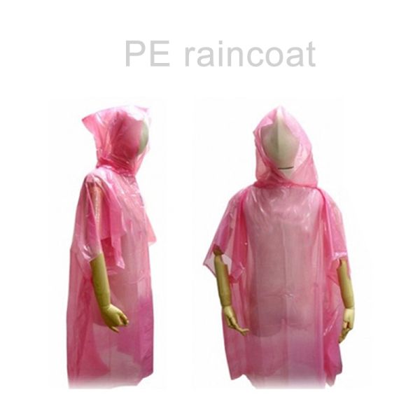 Waterproof Disposable Raincoat for Women Adults Transparent Colorful Plastic Foldable