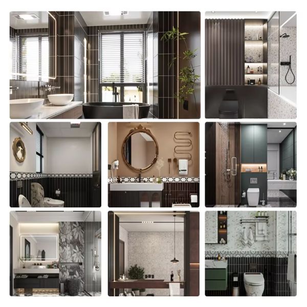 Hot Sale Spc Wall Panel 600*2440mm Waterproof And Moistureproof Bathroom Wall Panel For Hotel