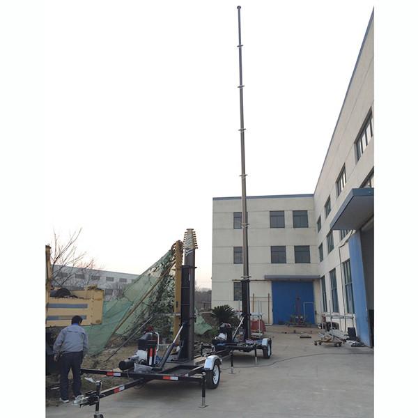 9m lockable pneumatic telescopic mast 400kg payloads- mobile antenna telecom pneumatic telescopic mast tower