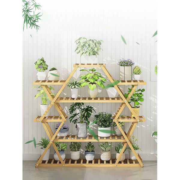 Standing Type Installation Non-folding Rack for Living Room Multi-layers Flower Pots Organizer and Display Plants Storage