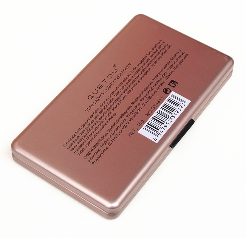 Eye Showder Rectangular Tin Box with foam and mirror , cosmetic tin box with hinged lid