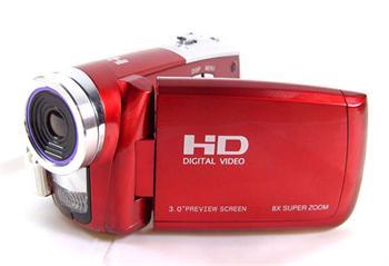 High Speed 16MP Red  / Black Digital Video HD Mini DV Camcorders With 3.0 TFT LCD