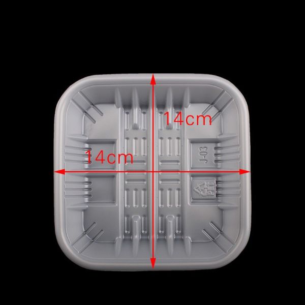 White Food Grade PP 14*14*2.3cm Plastic Meat Tray