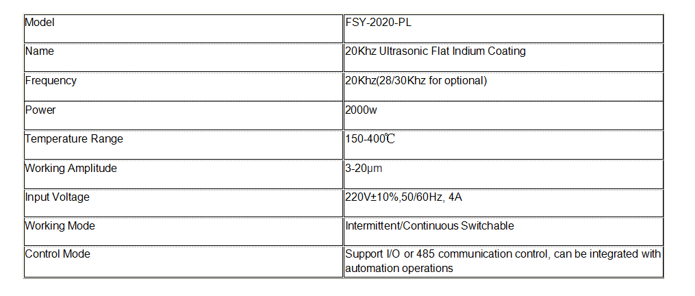 Dispositivo de recubrimiento de indio plano por ultrasonidos de 20 Khz 1000 W