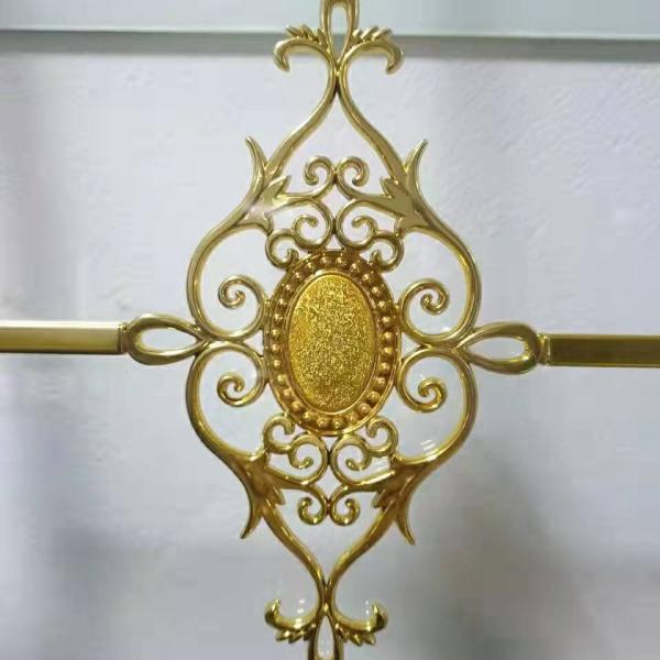 China glass fittings UV proof Plastic Golden Flower Georgian Bar Decoration Bar Insulating Glass
