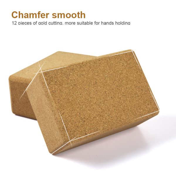 Custom Logo Recyclable Wholesale Solid Natural Cork Yoga Block For Indoor Yoga Exercise