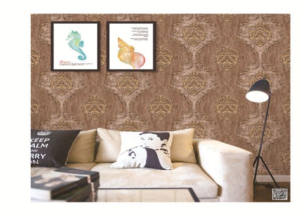 PVC vinyl wallpaper damask  design classic metallic color washable waterproof