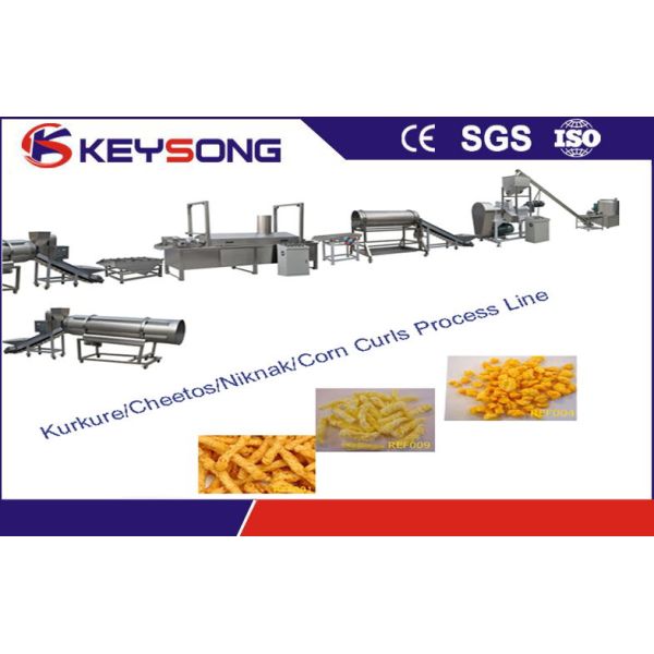 Cheetos / Kurkure Making Machine , 380v / 50hz Twin Screw Extruder Food Snacks Machine