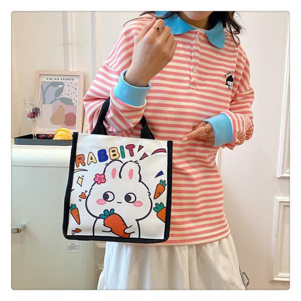 Winnie The Pooh Rubber Stamp Shopping Bag Kiki Titi Cartoon Shoulder Canvas Ladies