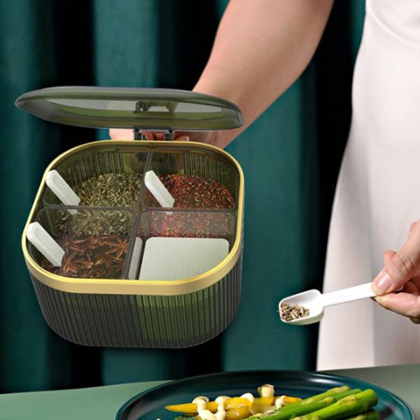 Тары для хранения 4-In-1 специи ясной интегрированной кухни пластиковые многофункциональные