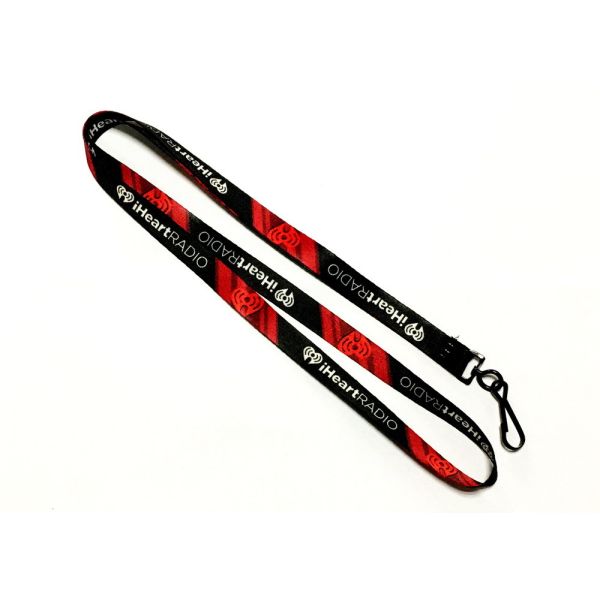 Black J Hook Dye Sublimation Lanyards 10mm Wide For Camping Trade Show Exhibition Event