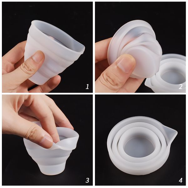 DIY Tool Container Measuring Cup Candle Gypsum Dropping Glue Mixing Cup Convenient Silicone Folding Cup Mold