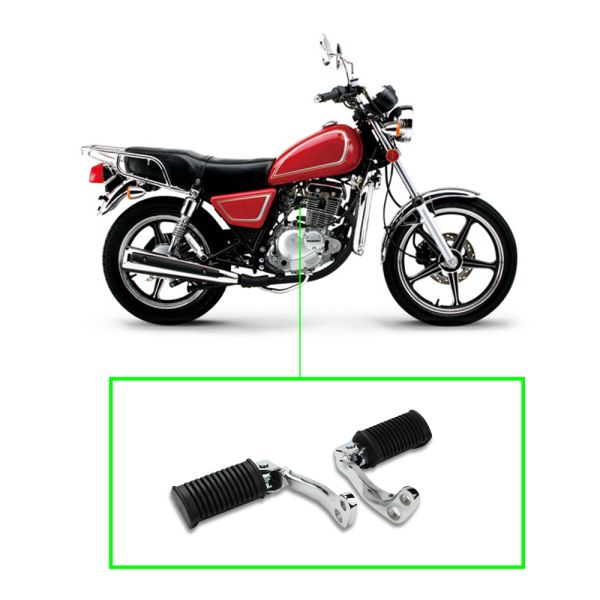GN125 Motorcycle Front Footrest Parts Aluminum Rubber Wide Foot Pegs For Distribution