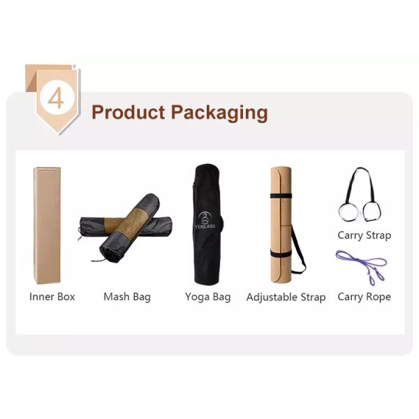 Non Slip Cork Natural Rubber Yoga Mat Foldable Sustainable Eco Friendly OEM