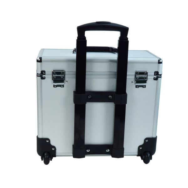 Случай холить серебряного алюминиевого случая вагонетки парикмахера алюминиевый с вагонеткой в серебре