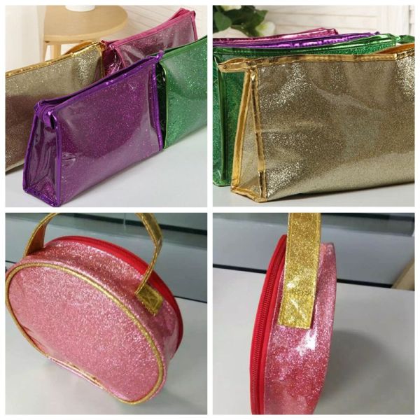 Durable Synthetic Leather Glitter Pvc Fabric Rose Red Color For Making Bags