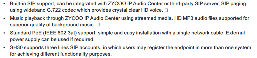 Zycoo SH30 Poe Horn Speaker IP65 Корпус из алюминия 1060 с обработанной поверхностью