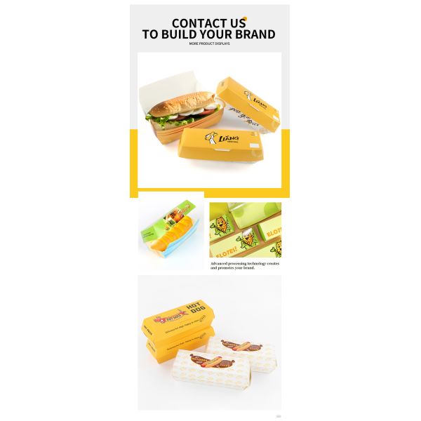 Food Grade Packaging Kraft Paper Boxes Food Sandwich Container Hot Dog Box