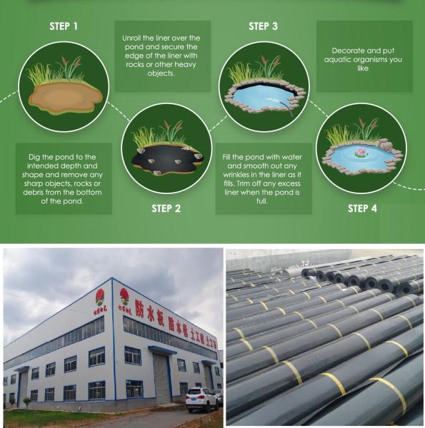 1m-8m Width HDPE Geomembrane Pond Liners for Fish Shrimp Farm Black White Green Blue