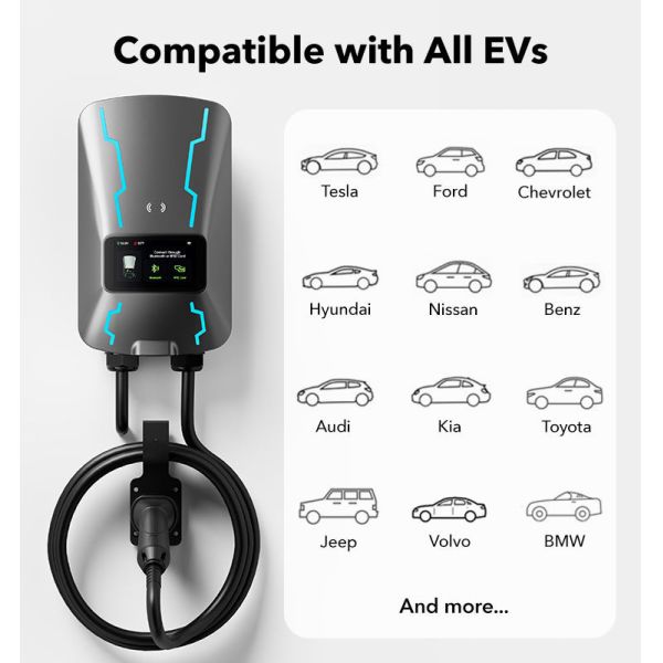 EU-AC07 Низкая цена 32A 7kw Европейский стандартный электрический зарядник типа 2 Автостанция Ev Быстрая зарядка