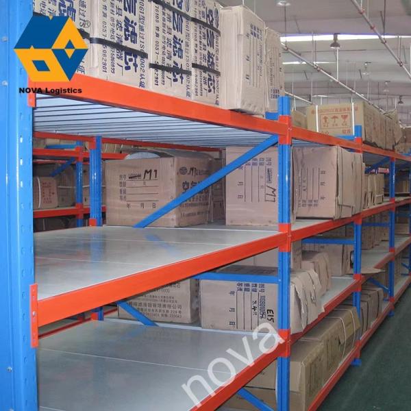 Blue Longspan Boltless Assembly Shelves Orange Warehouse Versatile Storage Medium Duty Rack